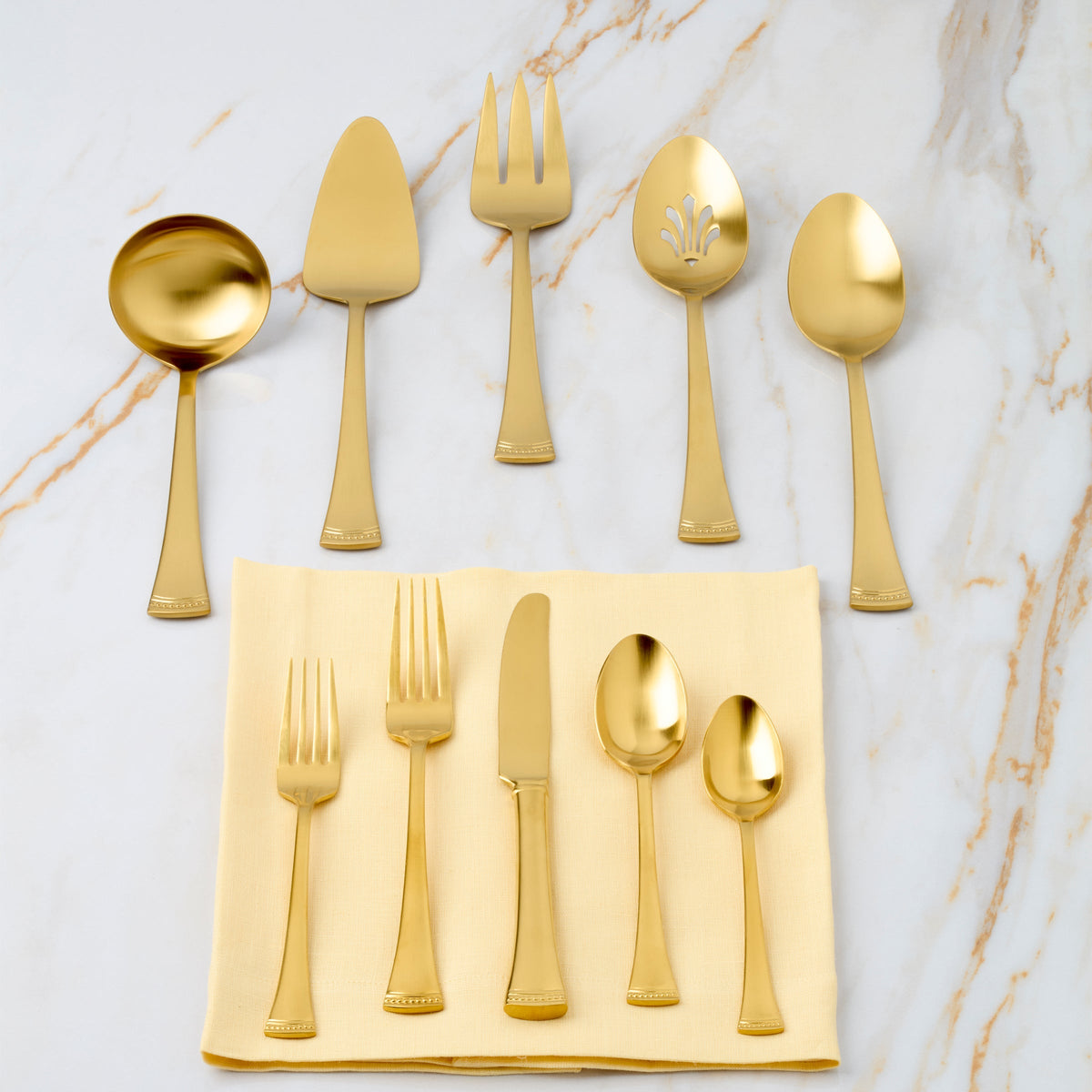 Portola Gold Satin 5 Piece Hostess Set